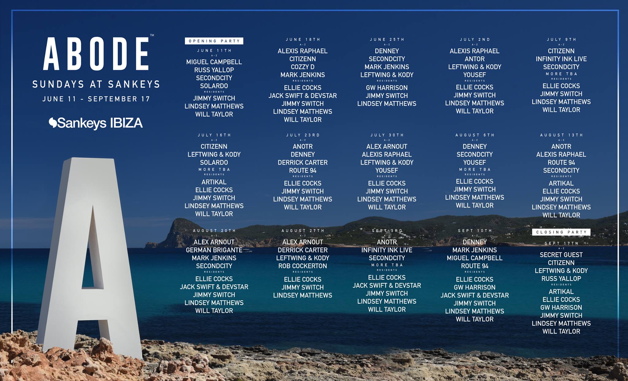 ABODE Sankeys Ibiza 2017 Tickets
