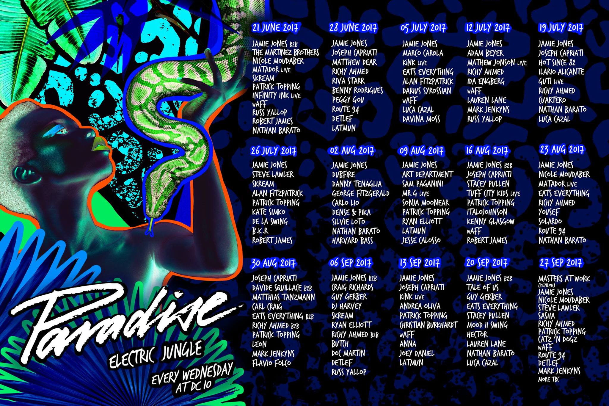 Paradise DC-10 Lineup 2017 Tickets