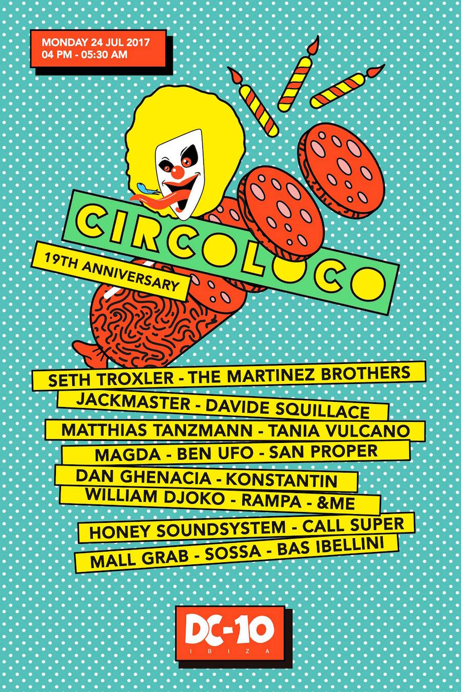 Circoloco 19th Anniversary Tickets Ibiza
